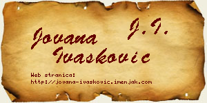 Jovana Ivašković vizit kartica